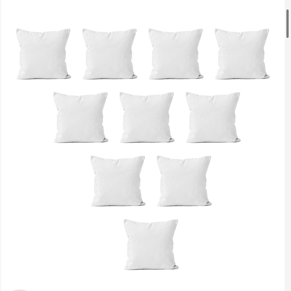 WHITE COTTON Throw Pillow Covers SQUARE 18x18” (10-Pack)